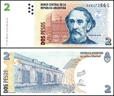 Argentina 2 Pesos, 2002 ND, P-352a.6, UNC