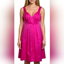 David's Bridal Size 2 Pink Sleeveless V-Neck Cotton Formal A-Line Mini Dress NWT