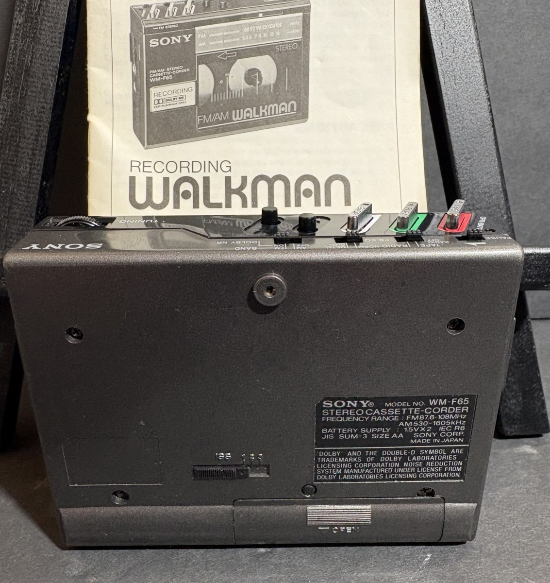 Vintage 1985 Sony Walkman Cassette/Recorder #WM-F65- Used- All