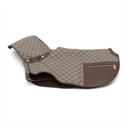 Gucci 695719 GG Supreme Pet supply M Cotton & Polyester Beige pets Coat (with ho