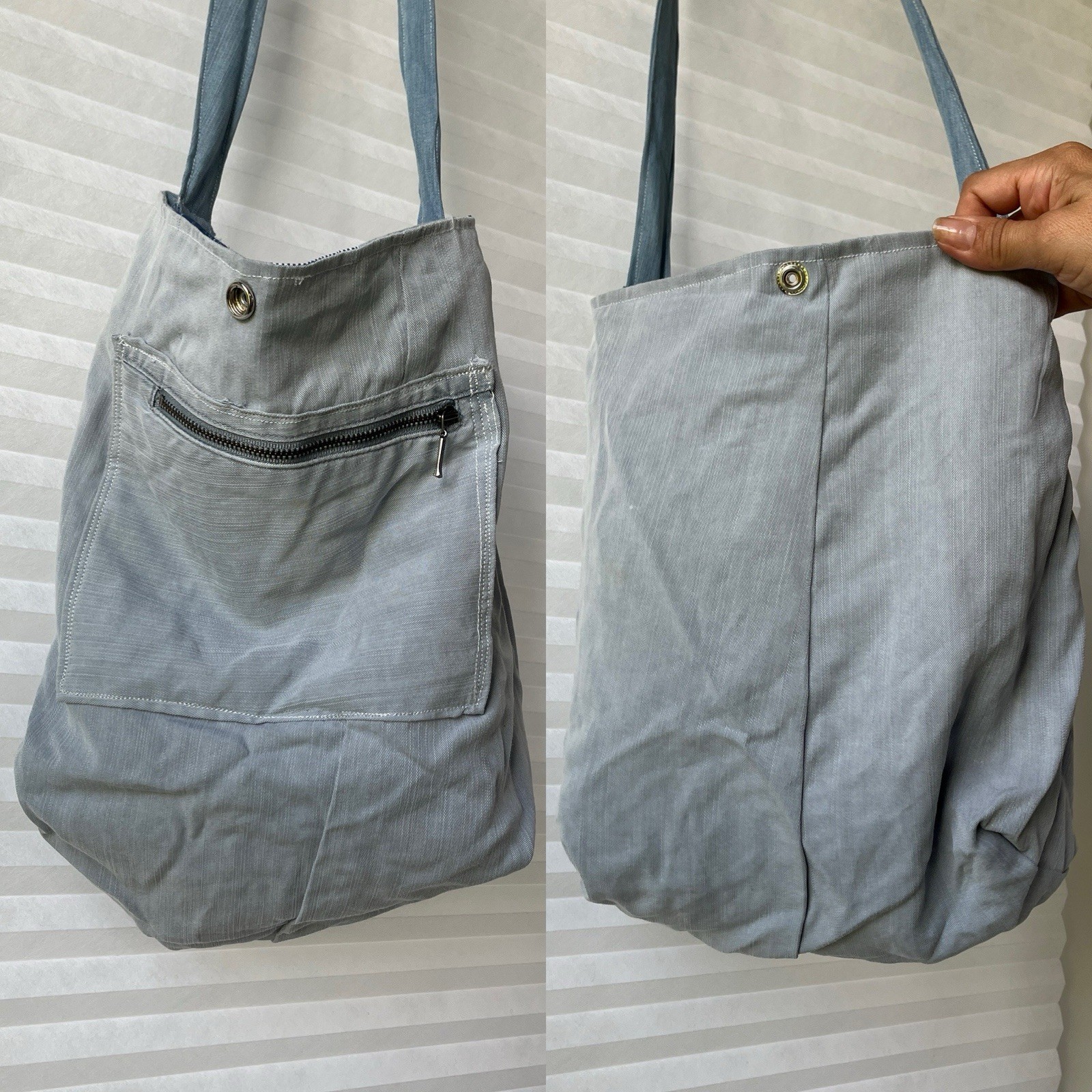 Unbranded blue patchwork shoulder bag, fabric, li… - image 6