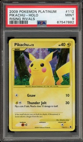 Pokemon Pikachu Rising Rivals Holo Secret Rare #112 PSA 9 Mint