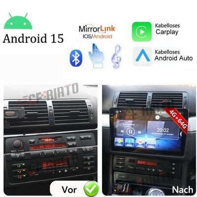 4+64GB Android 15 Autoradio GPS WIFI BT Apple Carplay Für BMW E53 X5 5ER E39 E38