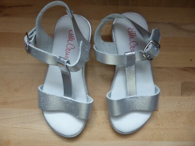 ELLA CRUZ MÄDCHEN LEDER SANDALEN GR.28 SILBER