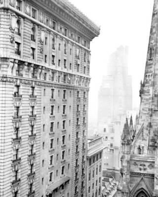 Way up there on 17th floor ledge of Gothem Hotel on Fifth Ave And  .. Old Photo