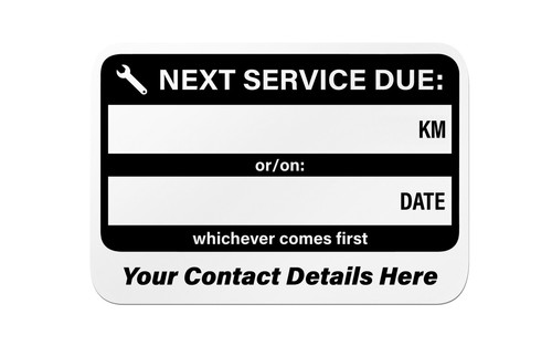 75X52mm Custom Maintenance Vehicle Next Service Due Label Stickers X100 X50 X10 - Picture 3 of 11