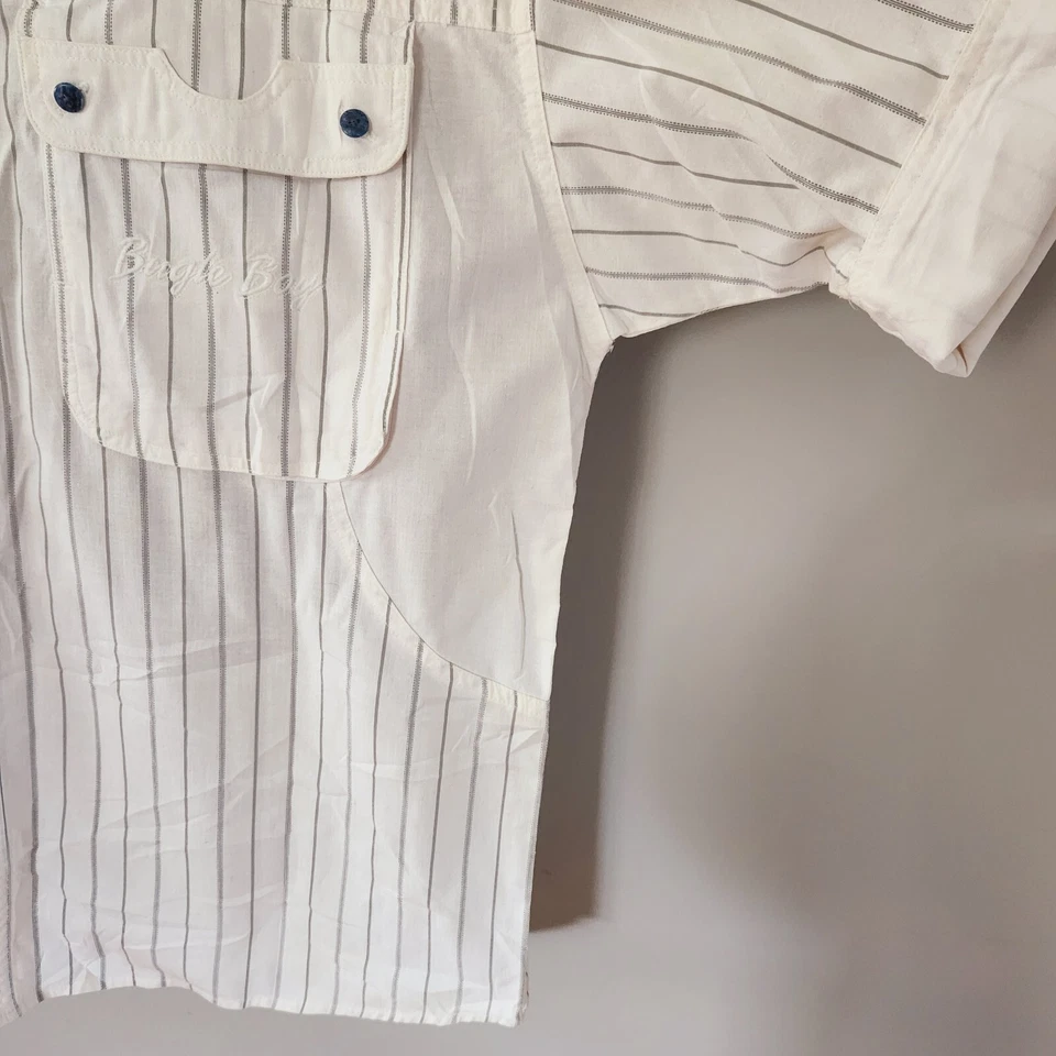 Vtg Bugle Boy Direction Shirt Striped Embroidered Skate Streetwear Board Surf XL - Image 4 of 4