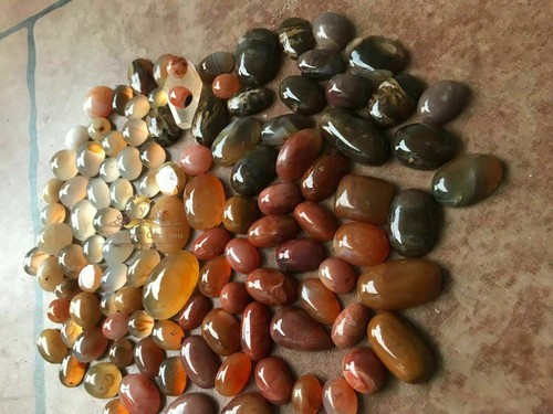 Natural GORGEOUS YEMENI AQEEQ Colored Loose AGATE SLABS 150 Ct Mix Lot Gemstone - Picture 5 of 8