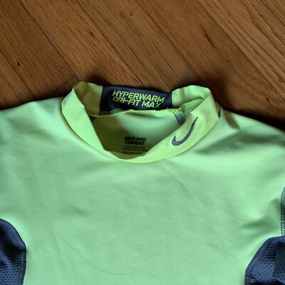 NIKE Pro Combat Dri-Fit Hyperwarm Lime 