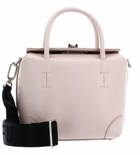 FURLA 1927 Soft Mini Boston Bag Handtasche Tasche Bon Bon + Nero Rosa
