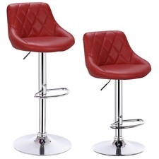 2er Barhocker Tresenhocker mit Rückenlehne Kunstleder Drehhocker Küche Esszimmer