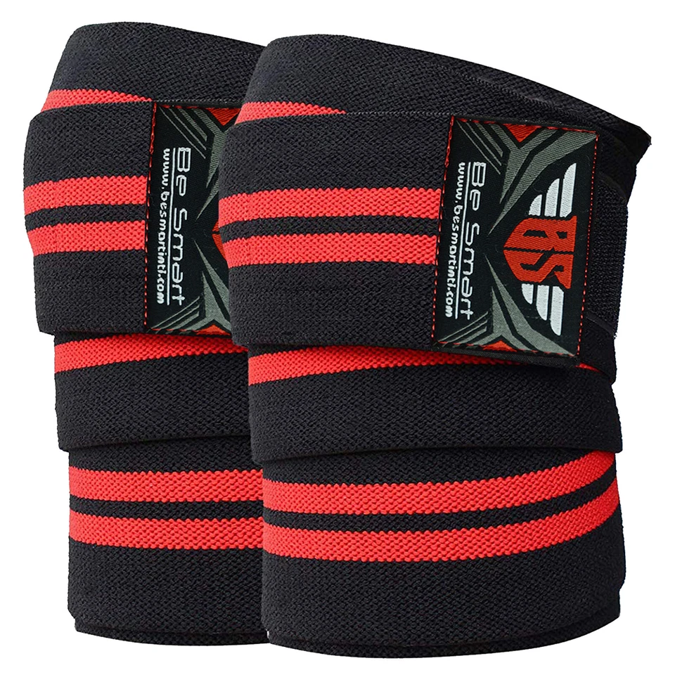 Weight lifting Knee Wraps Bandage Strap Guard Powerlifting Gym Pad Sleeves - Image 1 of 2
