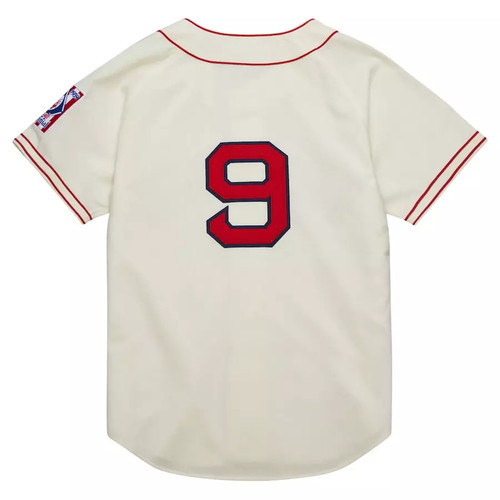 Herren #9 Ted Williams cremefarben 1939 authentisch alle genäht Trikot neu mit Etikett - Bild 3 von 6