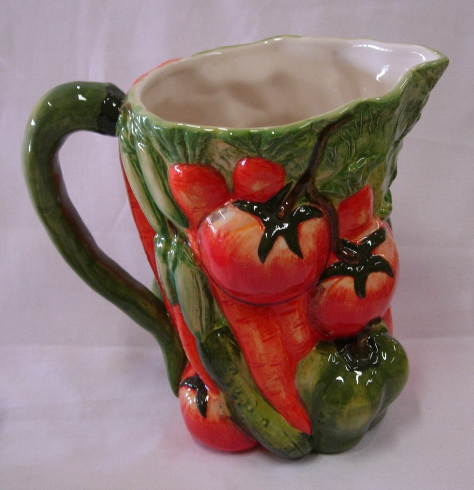 LARGE PORCELAIN 3D VEGETABLE PITCHER BY VALERIE FOR CUMBERLAND DESIGN