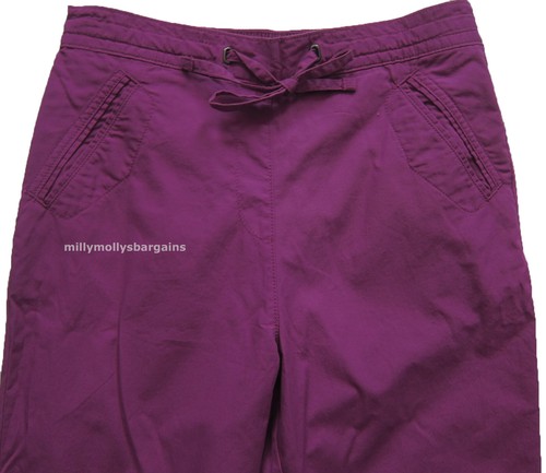 M&S Womens Marks and Spencer Classic Purple Crop Trousers Size 10 Short zz