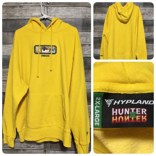 Hypland Hunter X Hunter Anime Hoodie Men’s 2XL Yellow Pullover Embroidered D2