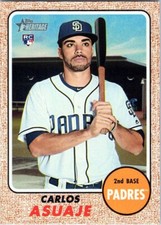2017 Topps Heritage #520 Carlos Asuaje RC San Diego Padres