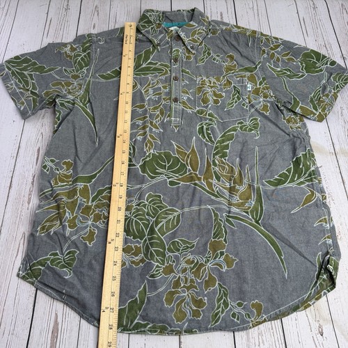 Hobie by Hurley Floral Short Sleeve Hawaiian Shirt Mens Large Gray Collared - Picture 6 of 8