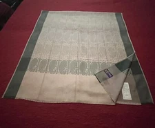 OSWAL COLLECTION 80×39 PAISLEY 100% PURE JAMAWAR SHAWL BEIGE GREEN GOLD NWT