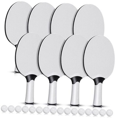  8 Pieces Table Tennis Paddles Kit Professional Table Tennis Rackets Set 
