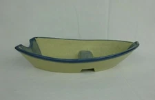 Nantucket Stoneware Row Boat Shaped Casserole Serving Dish Oven Safe~ 13.5" x 8"