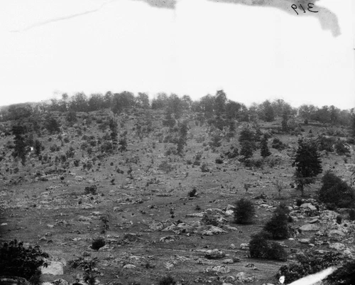 New 8x10 Civil War Photo: Little Round Top Hill from Devil's Den, Gettysburg