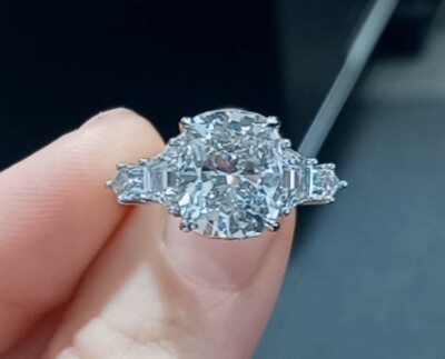 5.77 CTTW GIA Certified Lab Grown Cushion Modified Brilliant Cut 5-Stone Ring