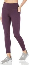 NWT Danskin Women Hi Rise 7/8ths Brushed Leggings Black Cherry Sz M 60 1HL158