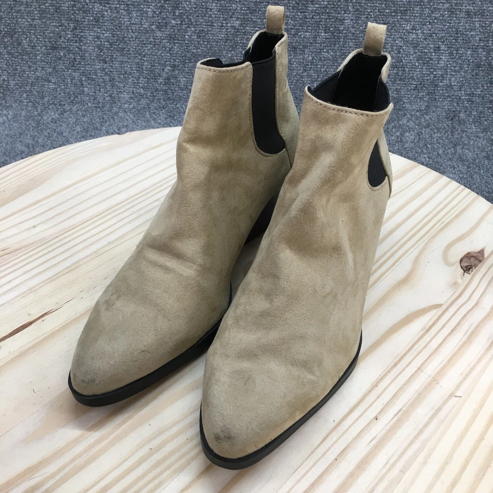 Old Navy Ankle Chelsea Boots Womens 9 Brown Pull On Almond Toe Casual Leather - Image 3 of 4