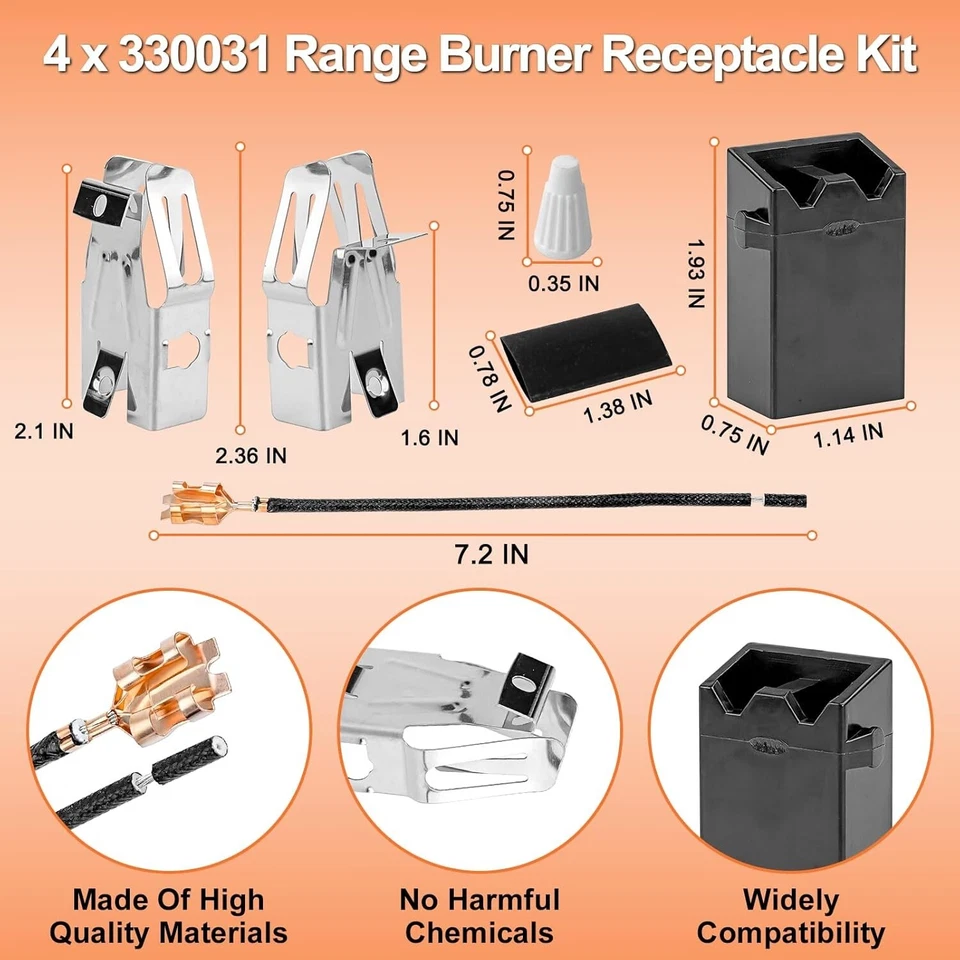 Porcelain Drip Pan and Electric Range Burner Element Set for Frigidaire Kenmore - Image 4 of 4