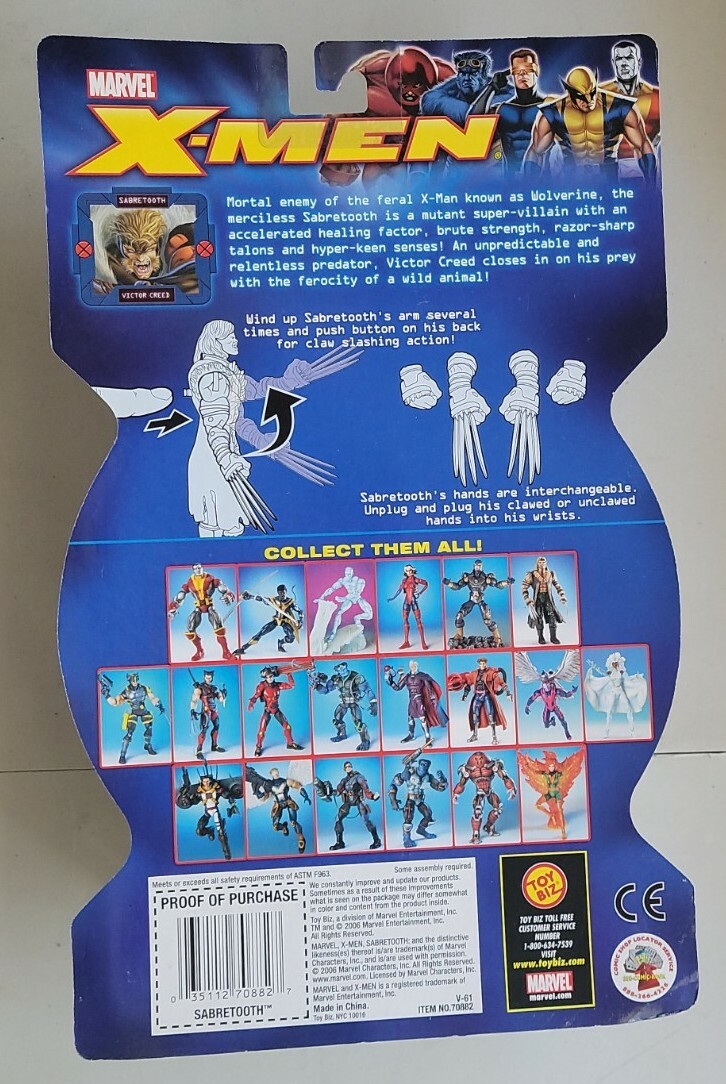 トイビズ　マーベル　ＸMEN　THE　MOVIE　サイバートゥース 2000 Toy Biz Marvel X-Men The Movie Sabretooth w/swiping