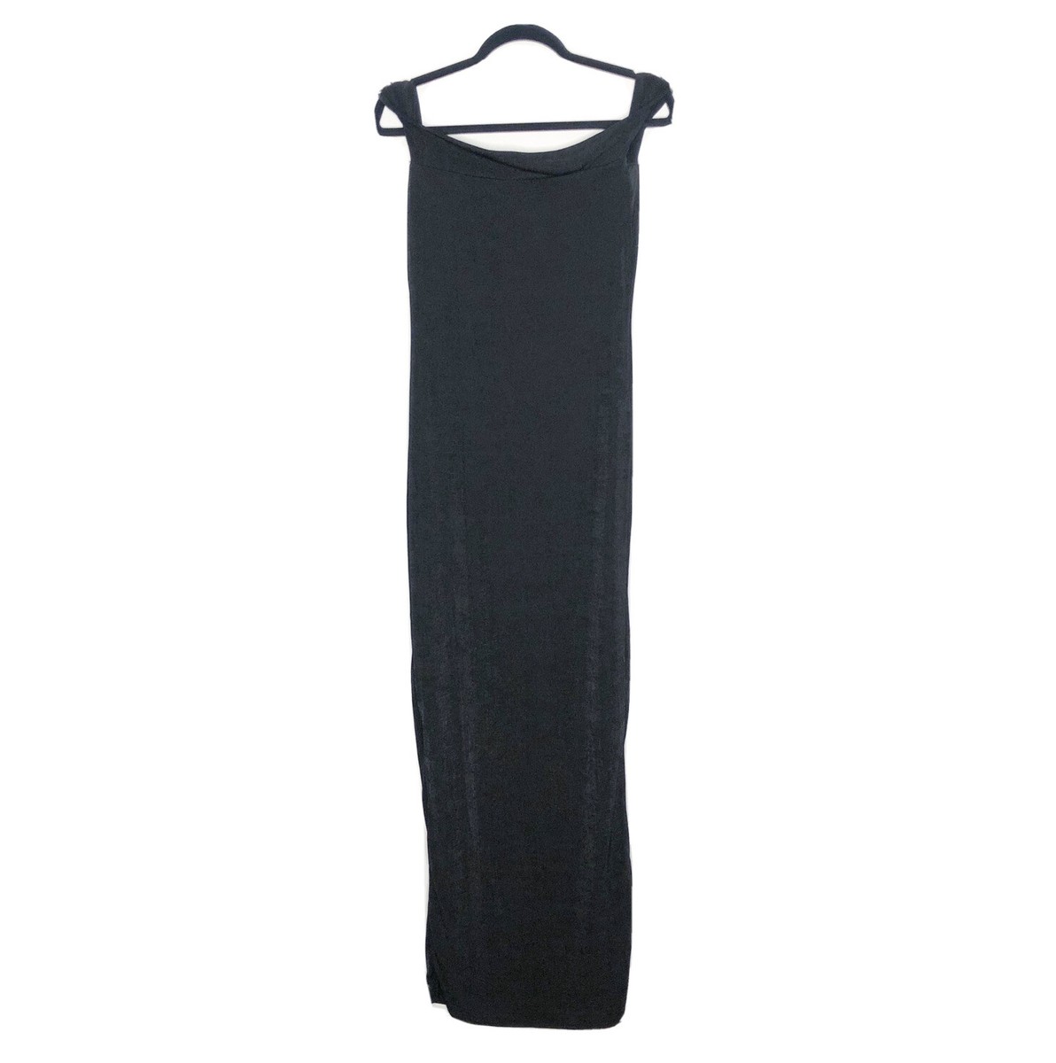 Boohoo Bethany Off Shoulder Slinky Maxi Dress Plus Size 14 Black Stretch  NWT | eBay
