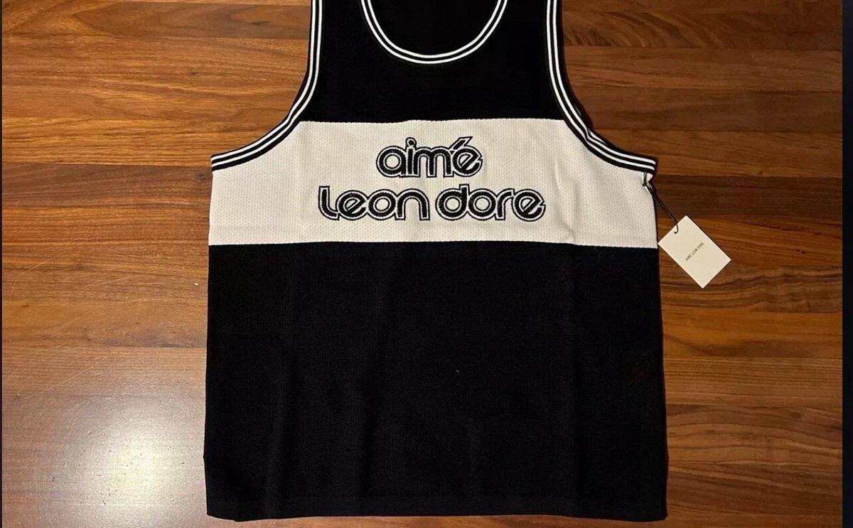 Aime Leon Dore Retro Knit Basketball Jersey Sweater Logo Black