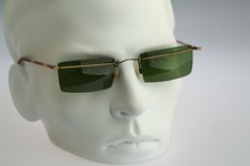 Robert Rudger 0960 123-36, Vintage 90s antique gold rectangle sunglasses NOS