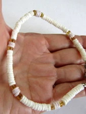 Vintage Shell Bracelet or Anklet 5mm*9.5 inch