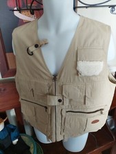 Woolrich Men's Size M Khaki Beige Fishing Vest Multiple Pockets