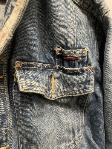 Vintage Coca Cola Coke Denim Jean Jacket Button 80s 90s Y2K Distressed Blue M L - Picture 2 of 17