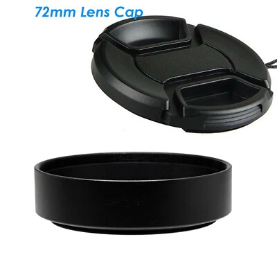 67mm Metal Screw-in Lens Hood + Front Cap for Standard Lense "US seller"