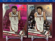 2023-24 Bowman Chrome U Basketball Mark Sears Pink Refractor + Base Alabama