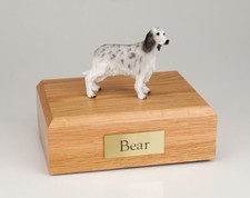 English Setter Pet Funeral Cremation Urn Avail. in 3 Different Colors 4 Sizes
