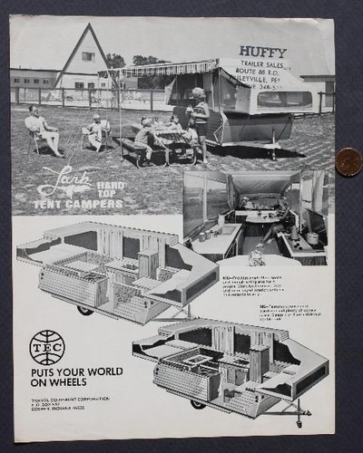 1970s Goshen Indiana Lark Hard Top Motor Home RV Fifth Wheel Camper brochure --- - 第 1/1 張圖片
