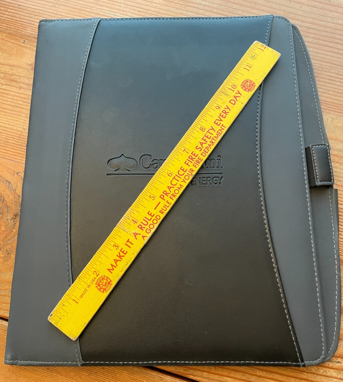 LEEDS Faux Leather Black Padded Portfolio ~ Embossed Logo ~ Item #6100-01