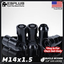 Black 14x1.5 Wheel Lock Set Lug Nut Fit Acura Honda Ram1500 Dodge Jeep Chrysler