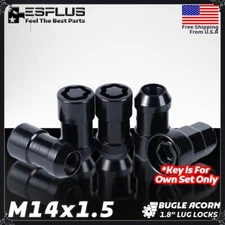 Black 14x1.5 Wheel Lock Set Lug Nut Fit Acura Honda Ram1500 Dodge Jeep Chrysler