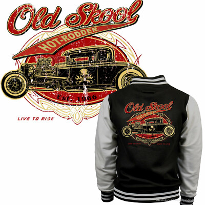 Varsity College Jacke V8 Oldtimer Hot Rod Vintage RAT Kustom Old School  *1277