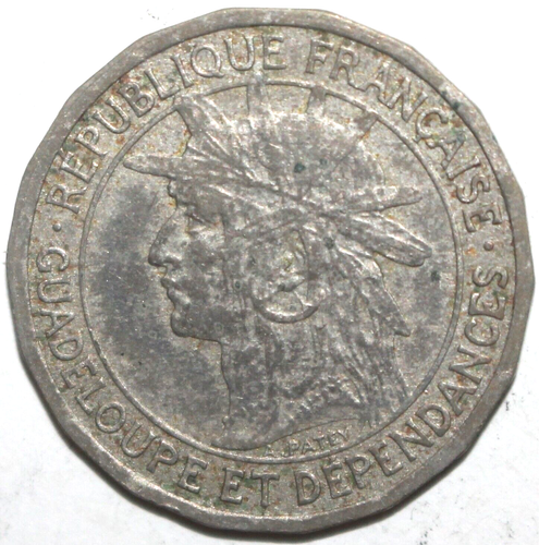 French Guadeloupe 50 Centimes Coin 1903 KM# 45 France Colony Caribbean Fifty