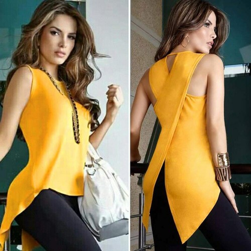 Camisas de Sin Mangas Para Mujer Blusa Chaquetas de Vestir Blusas Elegantes  Plus | eBay
