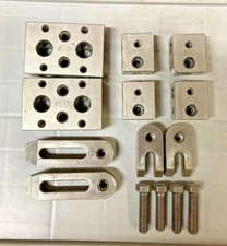 Moore 1-2-3 Parallel Blocks, 4 Moore 1-1/2"x 1-1/4"x7/8" blocks Hold Down Clamps