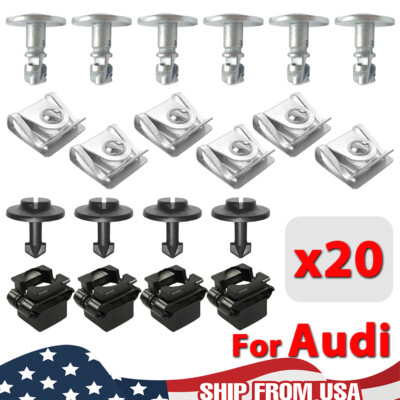 #ad 20 For Audi VW Skoda Under Engine Cover Undertray Fitting Clips Kit Metal Screw $9.29