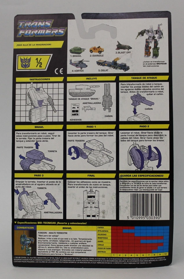1990 Transformers G1 BRAWL in Euro Classic SEALED Golden Card Combaticon VHTF - Image 4 of 4